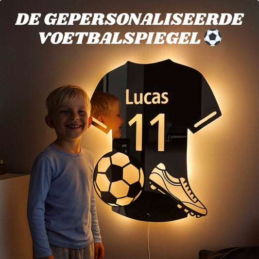 Soccermirror | Gepersonaliseerde LED-voetbalspiegel
